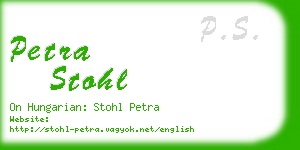 petra stohl business card